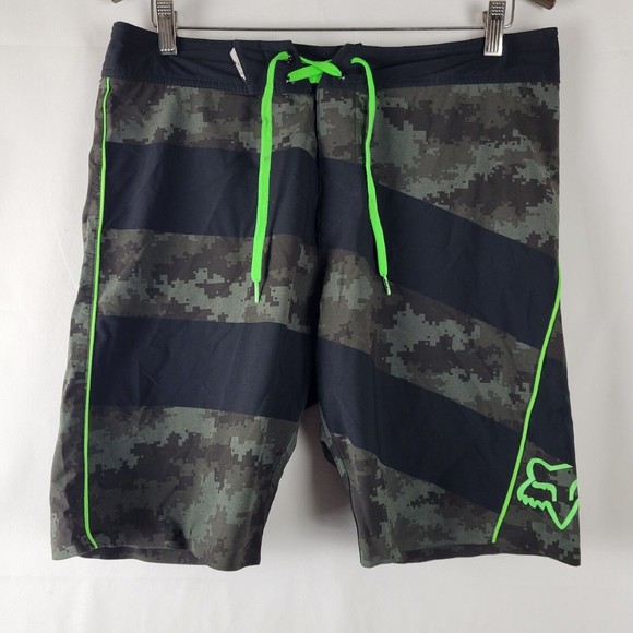 Fox Shorts Fox Racing Ian Walsh Black Digital Camo Neon Green Board